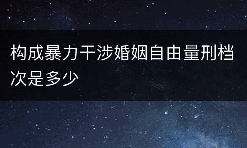 构成暴力干涉婚姻自由量刑档次是多少