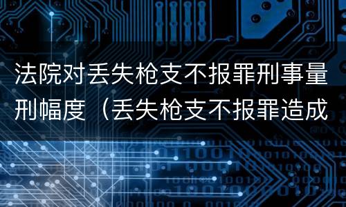 法院对丢失枪支不报罪刑事量刑幅度（丢失枪支不报罪造成严重后果）