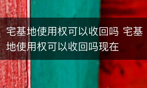 宅基地使用权可以收回吗 宅基地使用权可以收回吗现在
