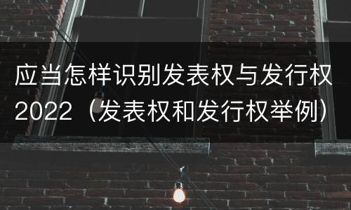 应当怎样识别发表权与发行权2022（发表权和发行权举例）