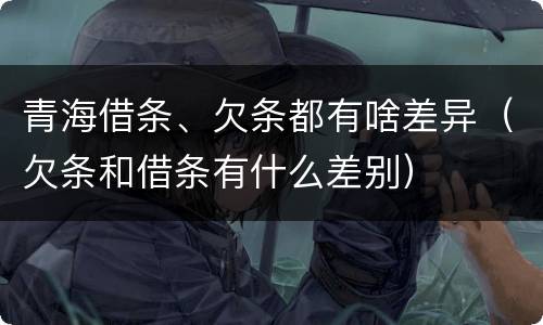 青海借条、欠条都有啥差异（欠条和借条有什么差别）
