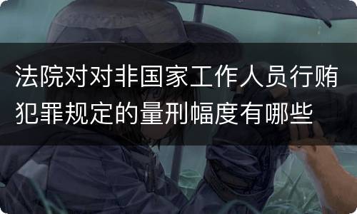 法院对对非国家工作人员行贿犯罪规定的量刑幅度有哪些