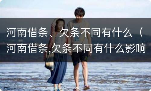 河南借条、欠条不同有什么（河南借条,欠条不同有什么影响）