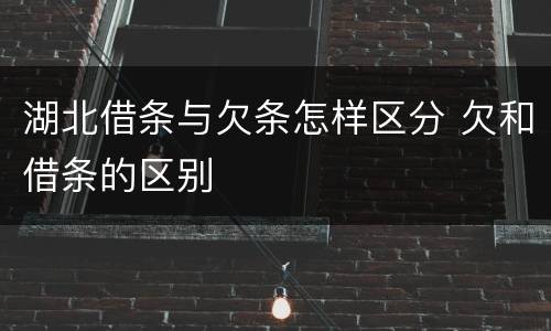 湖北借条与欠条怎样区分 欠和借条的区别