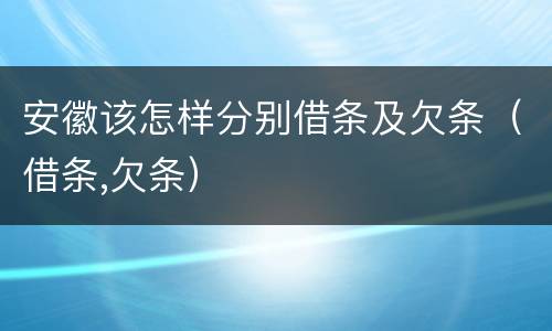 安徽该怎样分别借条及欠条（借条,欠条）