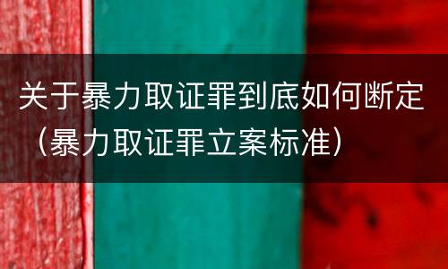关于暴力取证罪到底如何断定（暴力取证罪立案标准）