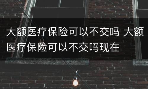 大额医疗保险可以不交吗 大额医疗保险可以不交吗现在
