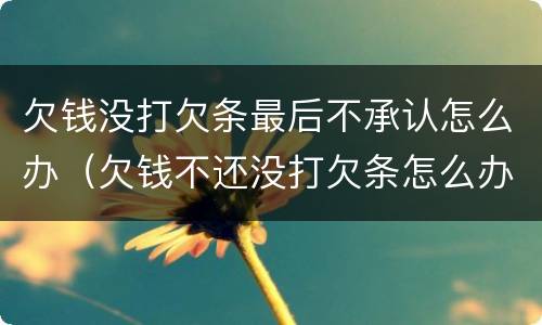 欠钱没打欠条最后不承认怎么办（欠钱不还没打欠条怎么办）