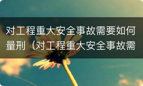对工程重大安全事故需要如何量刑（对工程重大安全事故需要如何量刑呢）