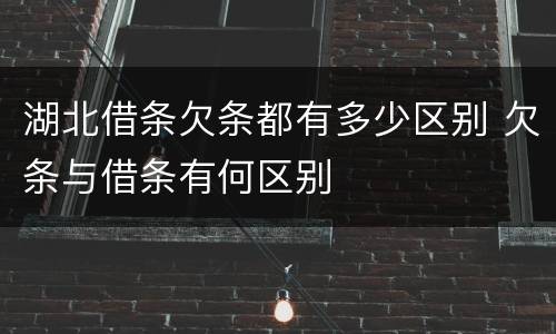 湖北借条欠条都有多少区别 欠条与借条有何区别