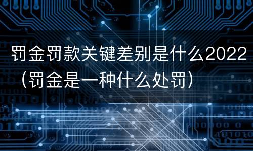 罚金罚款关键差别是什么2022（罚金是一种什么处罚）