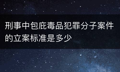 刑事中包庇毒品犯罪分子案件的立案标准是多少