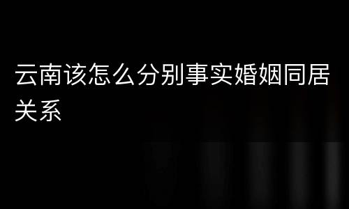 云南该怎么分别事实婚姻同居关系
