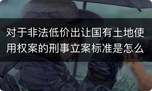 对于非法低价出让国有土地使用权案的刑事立案标准是怎么规定