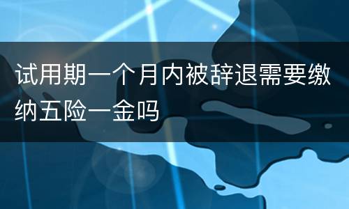 试用期一个月内被辞退需要缴纳五险一金吗