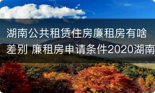 湖南公共租赁住房廉租房有啥差别 廉租房申请条件2020湖南