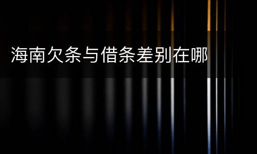 海南欠条与借条差别在哪