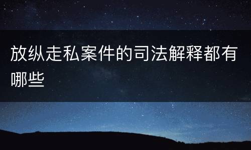 放纵走私案件的司法解释都有哪些