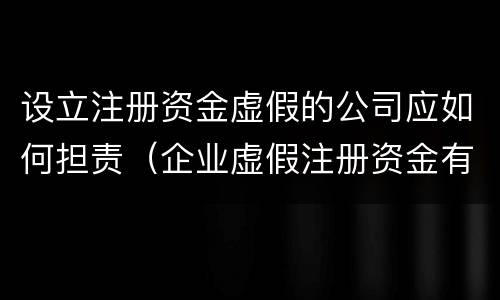 设立注册资金虚假的公司应如何担责（企业虚假注册资金有法律责任吗）