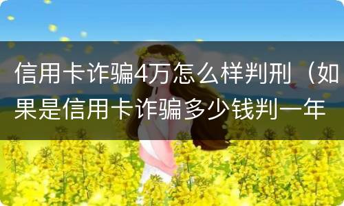 信用卡诈骗4万怎么样判刑（如果是信用卡诈骗多少钱判一年）