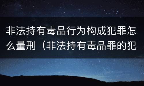 非法持有毒品行为构成犯罪怎么量刑（非法持有毒品罪的犯罪构成）