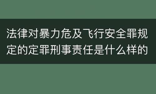 法律对暴力危及飞行安全罪规定的定罪刑事责任是什么样的