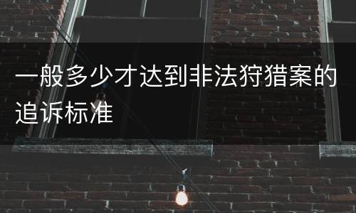 一般多少才达到非法狩猎案的追诉标准