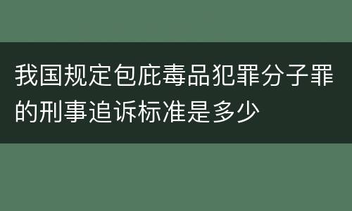 我国规定包庇毒品犯罪分子罪的刑事追诉标准是多少