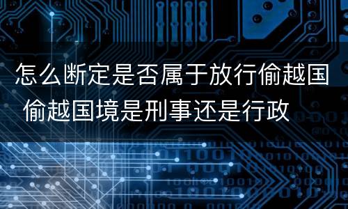 怎么断定是否属于放行偷越国 偷越国境是刑事还是行政
