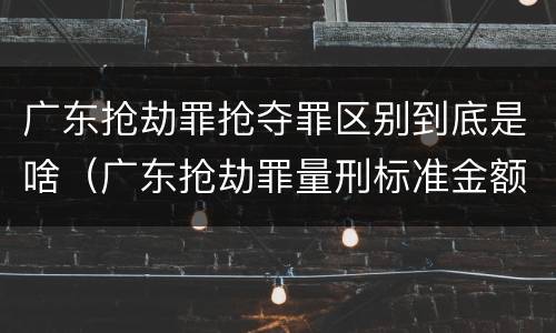 广东抢劫罪抢夺罪区别到底是啥（广东抢劫罪量刑标准金额）