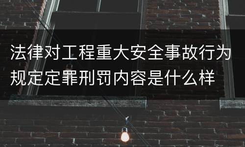 法律对工程重大安全事故行为规定定罪刑罚内容是什么样