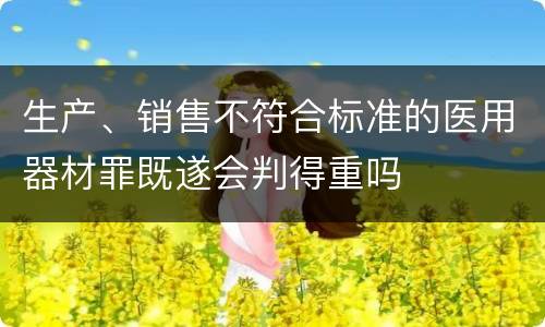 生产、销售不符合标准的医用器材罪既遂会判得重吗