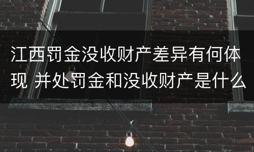 江西罚金没收财产差异有何体现 并处罚金和没收财产是什么意思