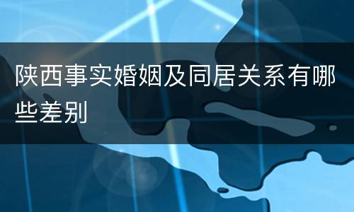 陕西事实婚姻及同居关系有哪些差别