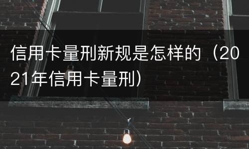 信用卡量刑新规是怎样的（2021年信用卡量刑）