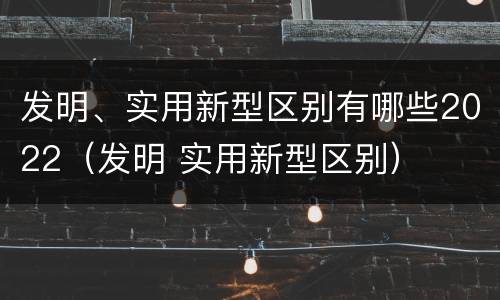 发明、实用新型区别有哪些2022（发明 实用新型区别）