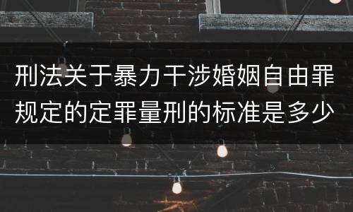 刑法关于暴力干涉婚姻自由罪规定的定罪量刑的标准是多少
