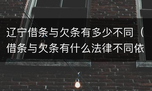 辽宁借条与欠条有多少不同（借条与欠条有什么法律不同依据）