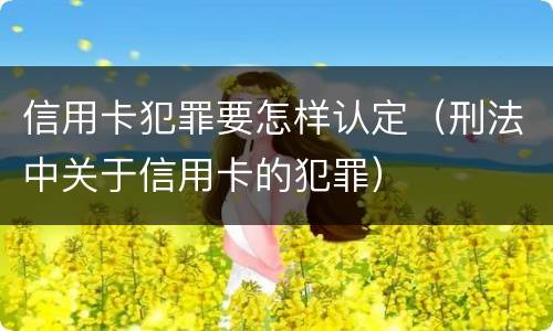 信用卡犯罪要怎样认定（刑法中关于信用卡的犯罪）