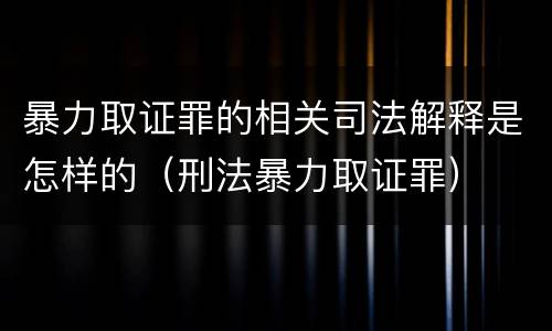 暴力取证罪的相关司法解释是怎样的（刑法暴力取证罪）