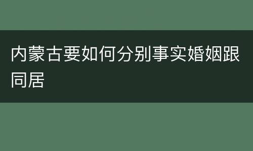 内蒙古要如何分别事实婚姻跟同居
