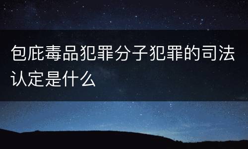 包庇毒品犯罪分子犯罪的司法认定是什么