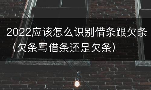2022应该怎么识别借条跟欠条（欠条写借条还是欠条）