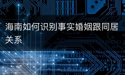 海南如何识别事实婚姻跟同居关系