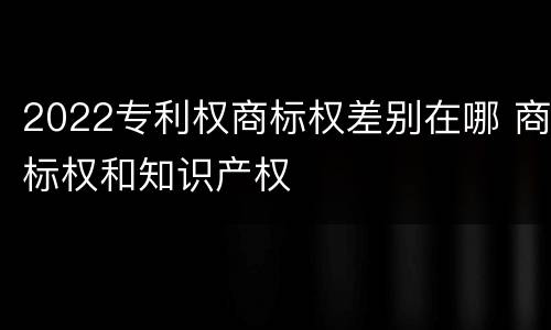 2022专利权商标权差别在哪 商标权和知识产权
