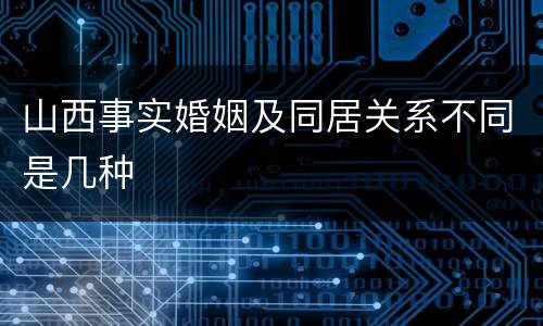 山西事实婚姻及同居关系不同是几种