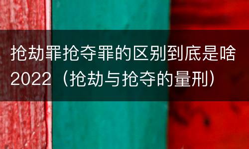 抢劫罪抢夺罪的区别到底是啥2022（抢劫与抢夺的量刑）