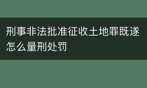 刑事非法批准征收土地罪既遂怎么量刑处罚