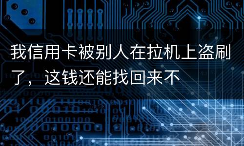 我信用卡被别人在拉机上盗刷了，这钱还能找回来不
