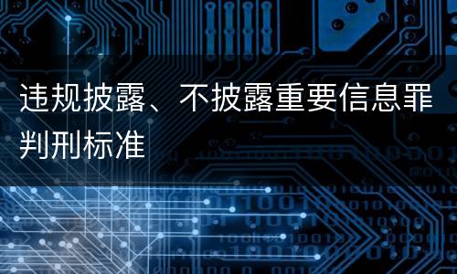 违规披露、不披露重要信息罪判刑标准